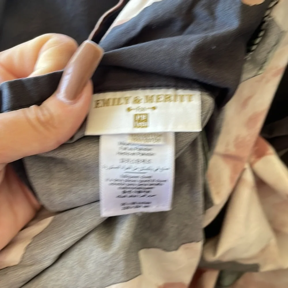 Pottery Barn Black Duvet Cover with Blush Rose Print